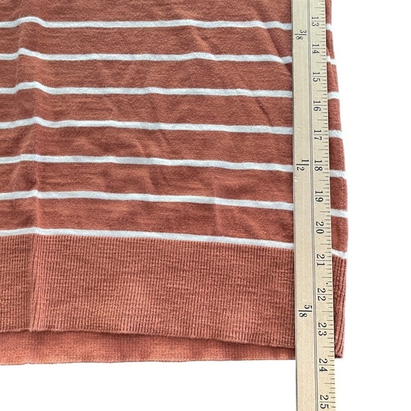 Ann Taylor Loft Womans S Brown Stripe V-Neck  Knit Top 3/4‎ Sleeve - Picture 7 of 7